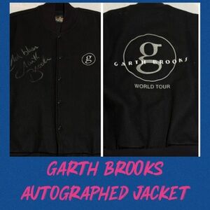 Garth Brooks autographed World Tour wool coat jacket